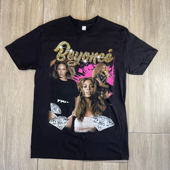 Beyonce Concert Album Fan Graphic T-Shirt Short Sleeve Black Size Medium Diamond - Picture 1 of 5